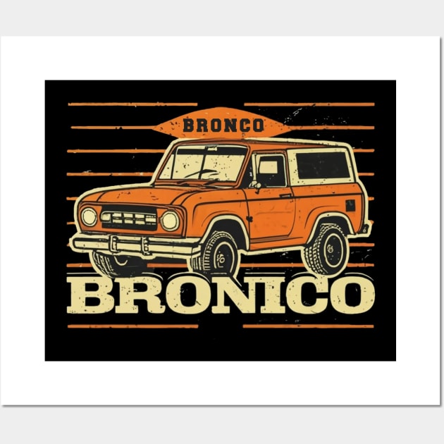 1987-1991 Ford Bronco w/Tires, Black Print Wall Art by Aldrvnd